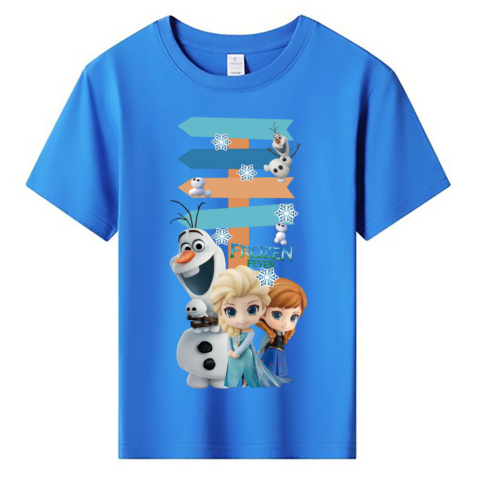 （画像用） アナと雪の女王 アンナ エルサ Frozen Anna Elsa 綿100％キッズTシャツ（フロントプリント）